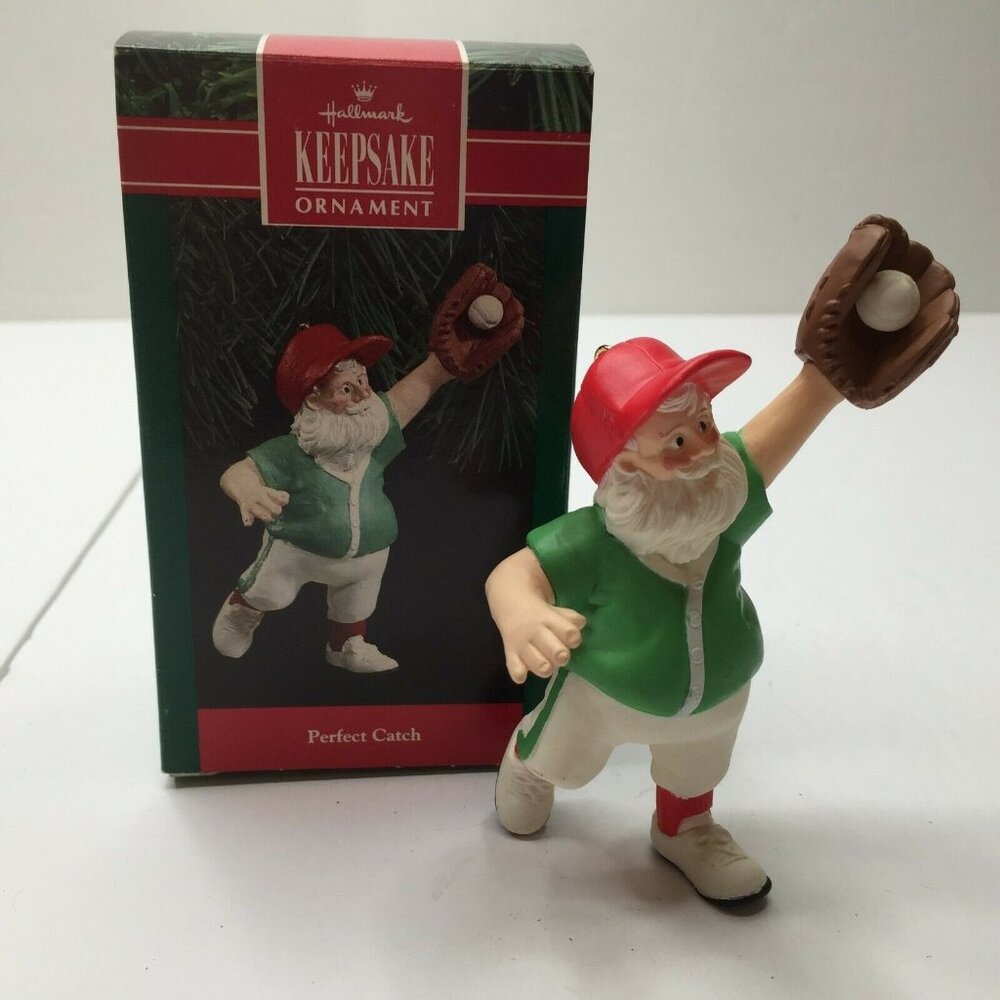 Hallmark Keepsake Christmas Ornament Perfect Catch Santa Baseball Jersey Glove